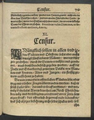 XI. Censur.