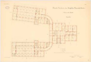 Universität Breslau Klinische Neubauten. Medizinische Klinik: Grundriss Erdgeschoss 1:100