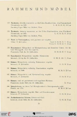 Rahmen und Möbel (Nr. 135-165)