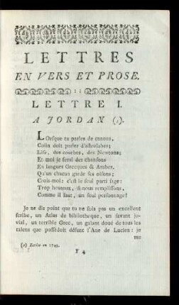 Lettres En Vers Et Prose.