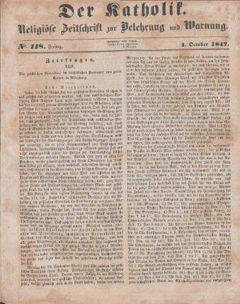477-478 Zeitfragen : XLII. Die geistlichen Exercitien im bischöflichen Seminare zum guten Hirten in Würzburg