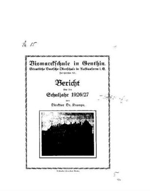 1926/27: Bericht über das Schuljahr ... - 1926/27