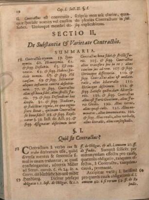 Sectio II. De Substantia & Varietate Contractis.