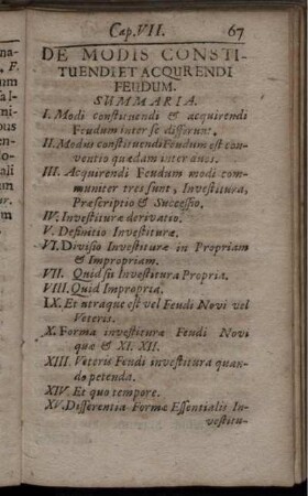 Cap. VII. De Modis Constituendi Et Acquirendi Feudum