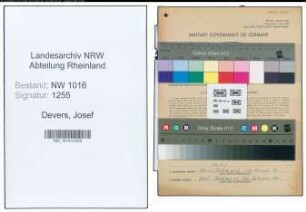 Entnazifizierung Josef Devers , geb. 15.10.1870 (Dachdeckermeister)