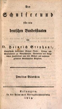 Der baierische Schulfreund : eine Zeitschrift. 12. 1819