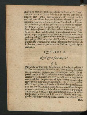 Quaestio II. Quid igitur sunt Angeli?
