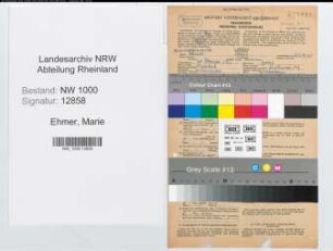 Entnazifizierung Marie Ehmer, geb. 20.02.1901 (Bankbeamter)