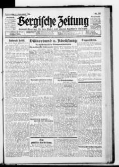 Bergische Zeitung. 1922-1935