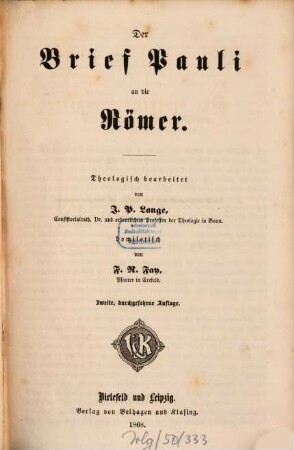 Der Brief Pauli an die Römer