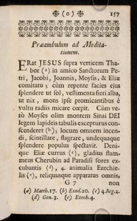 157-161, Cor Jesum amans coruscat luce, & flammis. Praeambulum ad Meditationem.