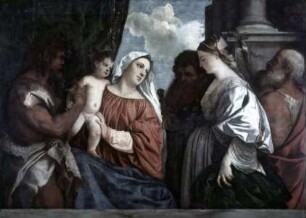 Maria mit dem Kind und vier Heiligen
