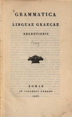 Grammatica linguae graecae recentioris