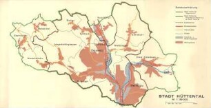 Stadt Hüttental. Vorschlag zur Abgrenzung der Stadt Hüttental bei der kommunalen Neugliederung mit Ober- und Niederholzklau, Buschhütten, Dreis-Tiefenbach