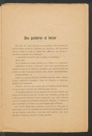 Dos palabras al lector