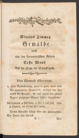 Viertes Zimmer Gemälde meist aus der florentinischen Schule