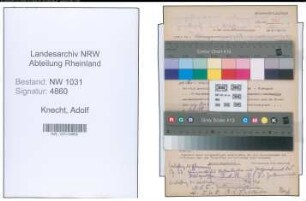 Entnazifizierung Adolf Knecht , geb. 20.02.1900 (Reg.Inspektor)