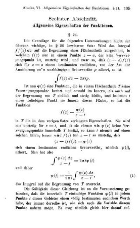 Sechster Abschnitt. Allgemeine Eigenschaften der Funktionen.