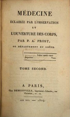 Médecine éclairée par l'observation et l'ouverture des corps, 2