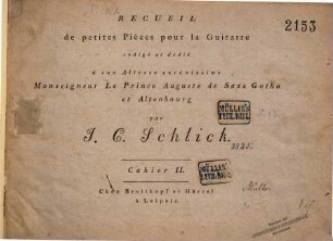 Recueil de petites pièces pour la guitarre, 2