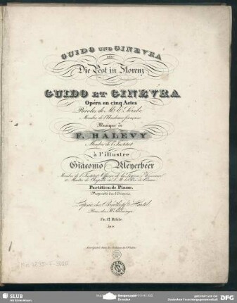 Guido et Ginevra : Opéra en cinq Actes