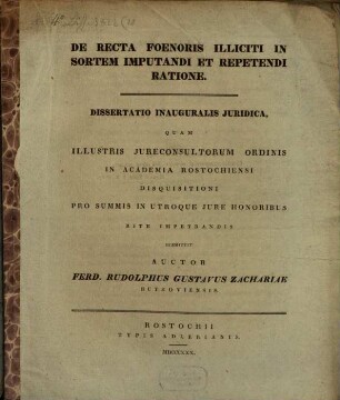 De recta foenoris illiciti in sortem imputandi et repetendi ratione