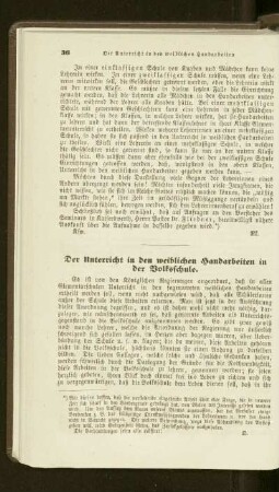 ¬Der¬ Unterricht in den weiblichen Handarbeiten in der Volksschule