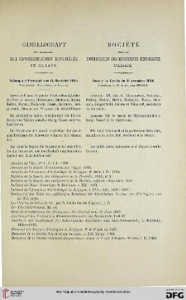 Sitzung des Vorstands vom 13. November 1889 / Séance du Comité du 13 novembre 1889