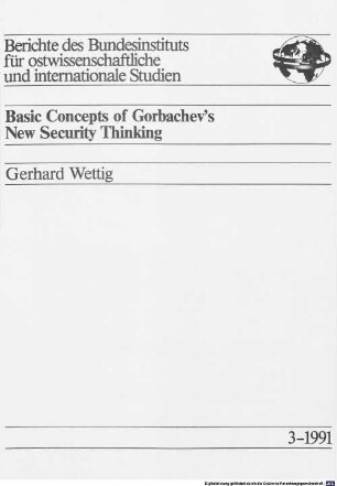 Basic concepts of Gorbachev's new security thinking
