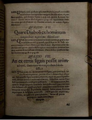 Quaestio VIII. An ex certis signis possint animadverti, daemones ex corporibus discesisse?