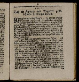 Cap. V. Daß die Kipperer und Wipperer gröblich wider ihr Gewißen sündigen.