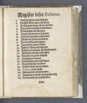 Register diser Balletten