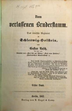 Vom verlassenen Bruderstamm : das dänische Regiment in Schleswig-Holstein, 1