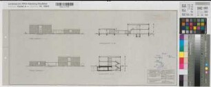 Münster (Münster) Landespolizeischule Carl Severing Unterrichtsgebäude Giebelansichten, Schnitten 1960 1 : 200 29 x 65 Pause Staatshochbauamt Münster Regierung Münster Nr. 34115