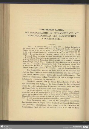 Vierzehntes Kapitel, Die Photographie im Zusammenhang mit meteorologischen und klimatischen Verhältnissen