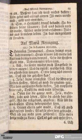 Auf Mariä Reinigung.