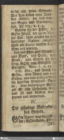 IV. Die gläubige Vollendung des Gebets / IV. Wjerjaze wohsanknenje teje Modlitwy