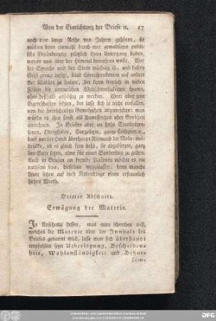 Dritter Abschnitt. Erwägung der Materie.