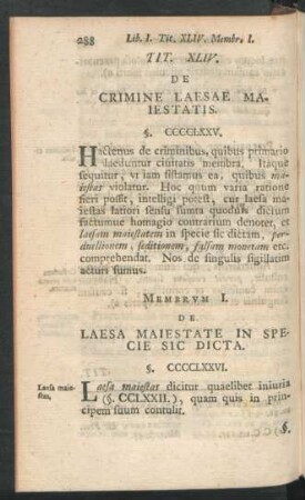 Tit. XLIV. De Crimine Laesae Maiestatis