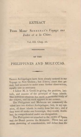 Extract. From Monsr. Sonnerat's voyage aux Indes et a la Chine