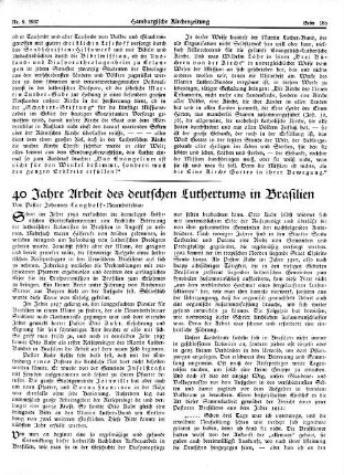 40 Jahre Arbeit des deutschen Luthertums in Brasilien