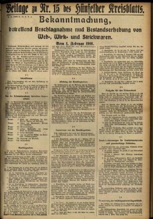 Zweite Ausgabe vom Donnerstag, den 03. Februar 1916.