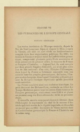 Les puissances de l'Europe centrale