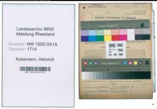 Entnazifizierung Heinrich Kossmann , geb. 01.12.1910 (Bahnpolizist)
