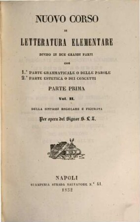 Nuovo corso di letteratura elementare diviso in due grandi parti, 2