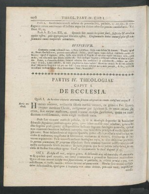 Partis IV. Theologiae Caput I.