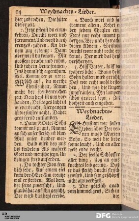Weyhnachts-Lieder.