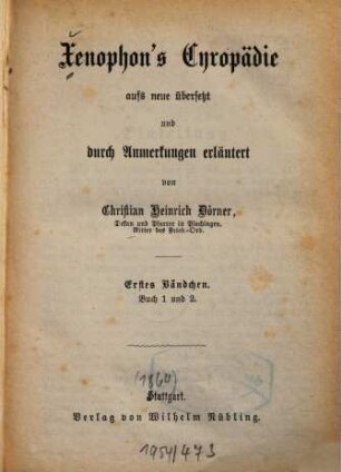 Xenophon's Cyropädie, 1. Buch 1 und 2
