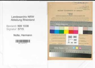 Entnazifizierung Hermann Nolte , geb. 28.04.1898 (Beamter)
