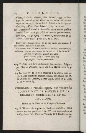 194-208, Théologie Polémique, ou Traités Concernant la Défense de la Religion Chrêtienne et Catholique